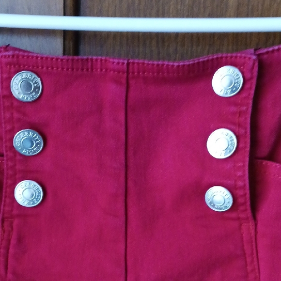 Celebrity Pink- Red High-Waist Button Front Shorts - Picture 3 of 12